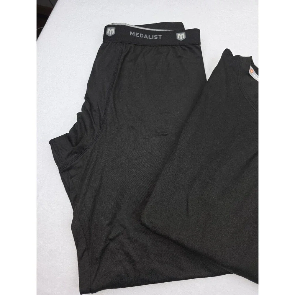 Medalist Men's Athletic Long Underwear Set Size XL Black 3908